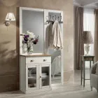 Entrékomposition i tvåfärgat vitt vax och topp i naturträ - Fatuo Viadurini