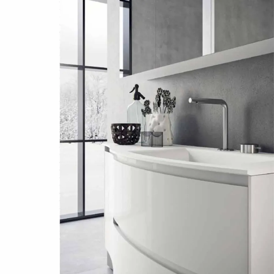 Modern och upphängd badrumskomposition tillverkad i Italien Design - Callisi7 Viadurini