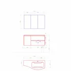 Modern och upphängd badrumskomposition tillverkad i Italien Design - Callisi7 Viadurini