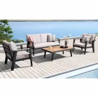 Trädgårdskomposition 2-sits soffa, 2 fåtöljer och soffbord - Moira Viadurini