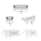 Vardagsrumskomposition med soffa, fåtölj och bänk Made in Italy - Spassoso Viadurini