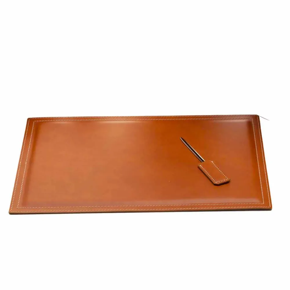 Kontorssammansättning för modern design i läder tillverkad i Italien - Giulio Viadurini