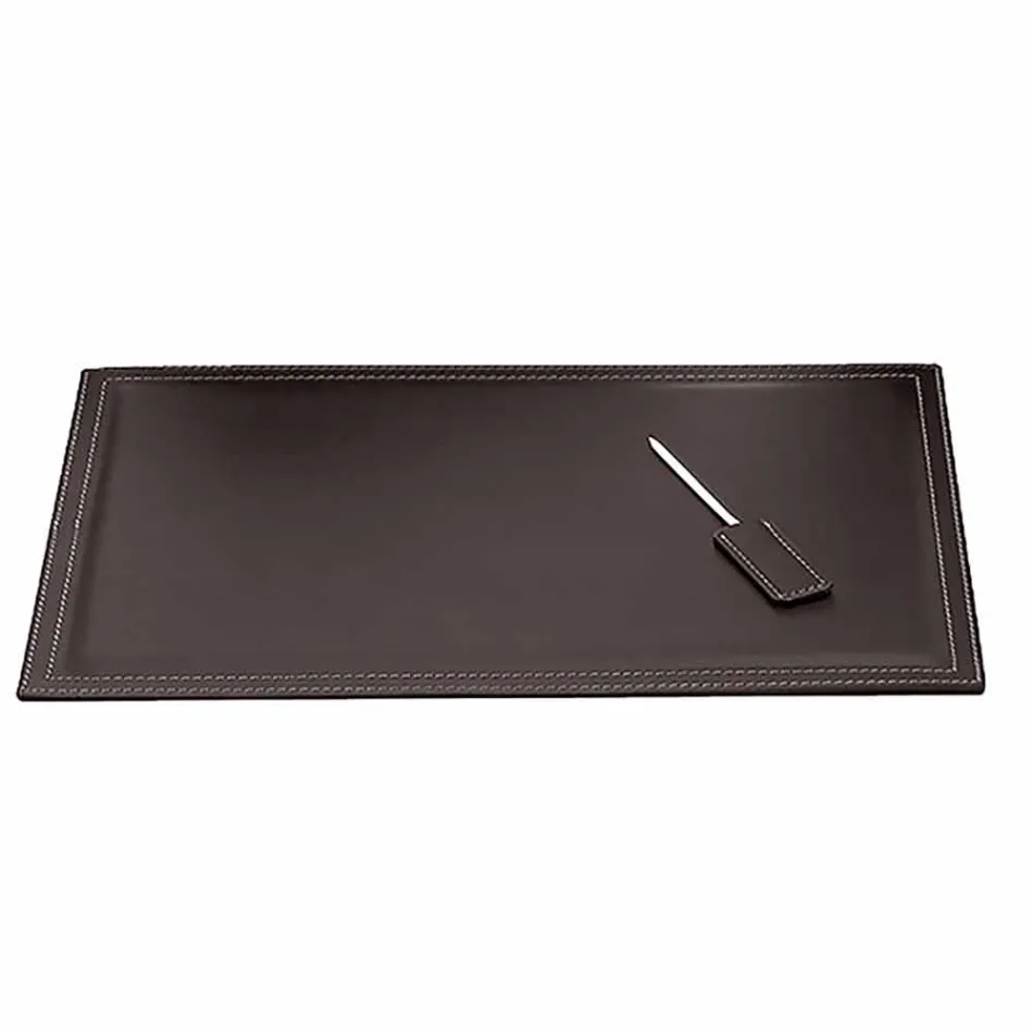 Kontorssammansättning för modern design i läder tillverkad i Italien - Andrea Viadurini