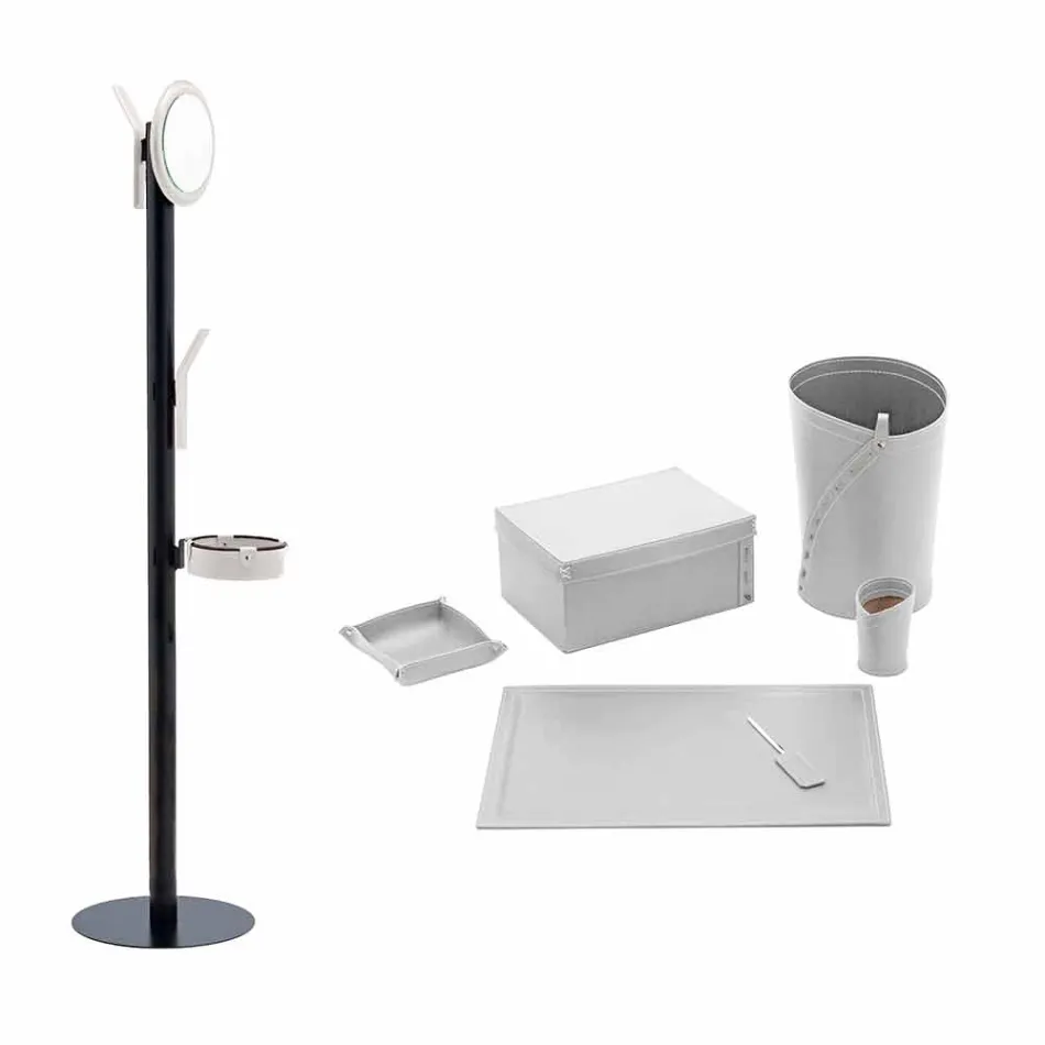 Kontorssammansättning för modern design i läder tillverkad i Italien - Andrea Viadurini