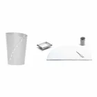 Modern regenererad läderkontorsammansättning Tillverkad i Italien - Meduna Viadurini