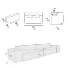 Sammansättning av 1 soffa, 1 armstöd och 1 halvö - bisarrt Viadurini
