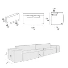 Sammansättning av 1 soffa, 1 armstöd och 1 halvö - bisarrt Viadurini