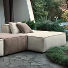 Sammansättning av 1 puff med ryggstöd, 1 puff och 1 halvö - bisarrt Viadurini