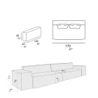 Sammansättning av 2 soffor med ryggstöd och 2 armstöd - bisarrt Viadurini