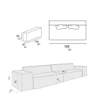 Sammansättning av 2 soffor med ryggstöd och 2 armstöd - bisarrt Viadurini