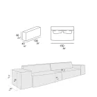 Sammansättning av 2 soffor med ryggstöd och 2 armstöd - bisarrt Viadurini