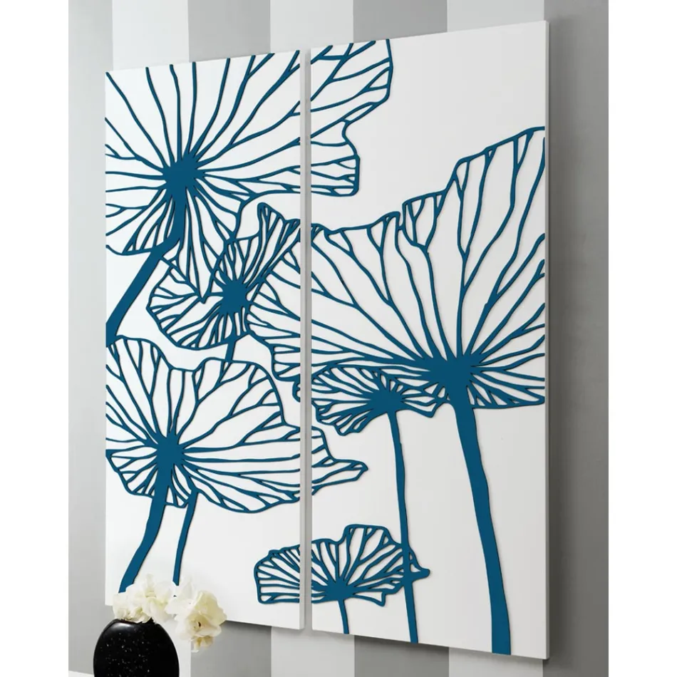 Sammansättning av 2 paneler som visar blommor tillverkade i Italien - Sheryl Viadurini