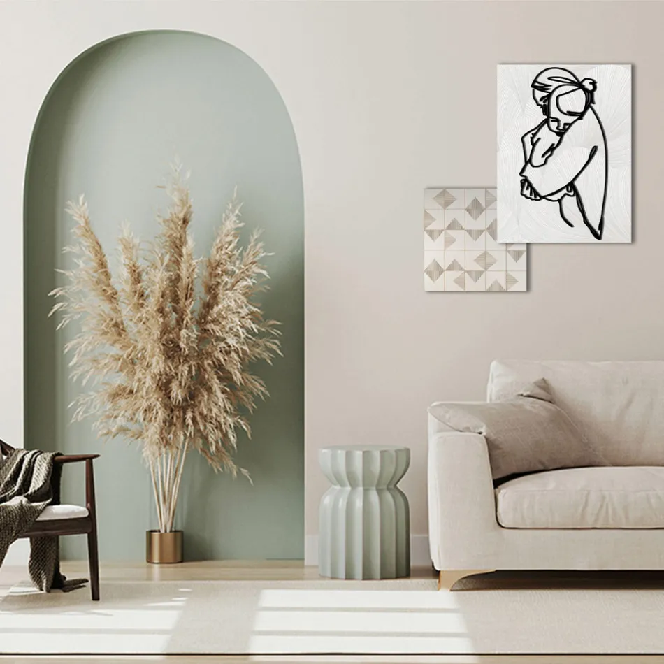 Sammansättning av 2 paneler med stilisering av en kram tillverkad i Italien - Kyoko Viadurini