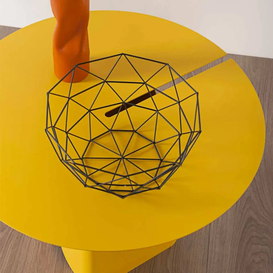 Sammansättning av 2 moderna kaffebord i stål tillverkat i Italien - poppel Viadurini