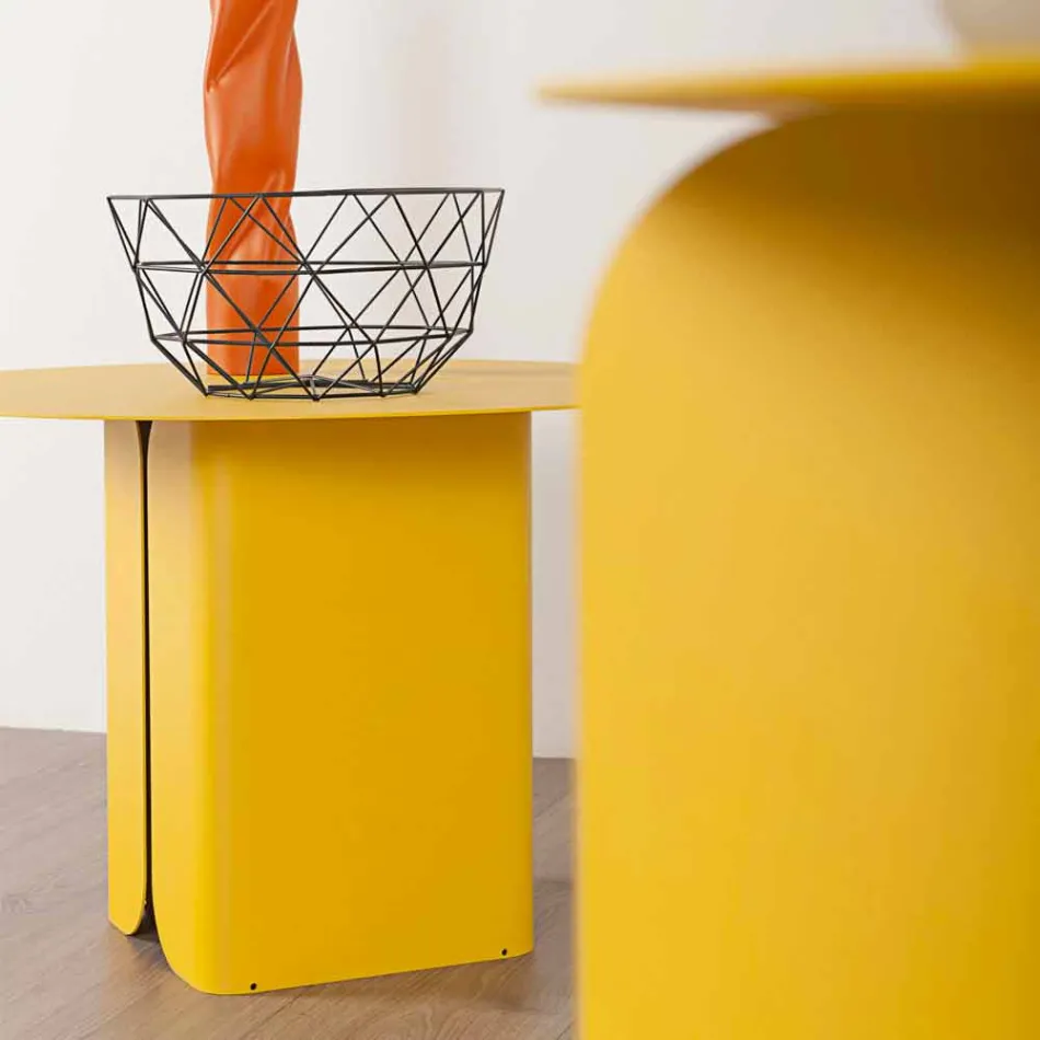 Sammansättning av 2 moderna kaffebord i stål tillverkat i Italien - poppel Viadurini