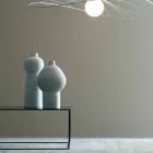 Sammansättning av 2 dekorativa vaser i dekorerad keramik - Lampedusa Viadurini