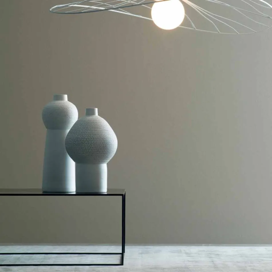 Sammansättning av 2 dekorativa vaser i dekorerad keramik - Lampedusa Viadurini