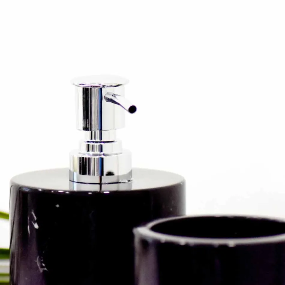 Sammansättning av 3 badrumstillbehör i polerad marmor Tillverkad i Italien - Trevio Viadurini