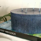 Sammansättning av 3 moderna runda vaxljus tillverkade i Italien - godis Viadurini