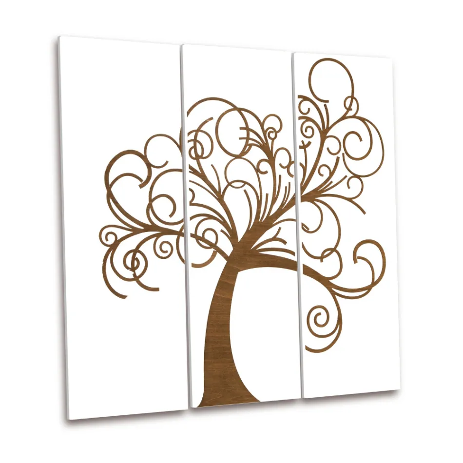 Sammansättning av 3 paneler som representerar livets träd tillverkade i Italien - Eliza Viadurini