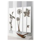 Sammansättning av 3 paneler som visar duschmunstycken och löv tillverkade i Italien - Eduardo Viadurini