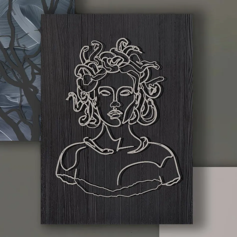 Sammansättning av 3 paneler med stilisering av Medusa Made in Italy - Ichika Viadurini