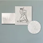 Sammansättning av 3 paneler med stilisering av en kvinna tillverkad i Italien - Kaori Viadurini