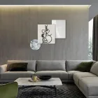 Sammansättning av 3 paneler med stilisering av kärlek Made in Italy - Keina Viadurini