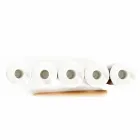 Sammansättning av 3 ljusstakar i vit Carrara-marmor tillverkad i Italien - Astol Viadurini