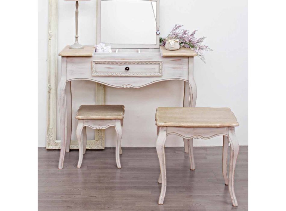 Sammansättning av tre klassiska designkaffebord av trä Homemotion - Classic Viadurini