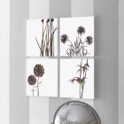 Sammansättning av 4 paneler med hortensior, allium och thyfa tillverkade i Italien - beräkning Viadurini