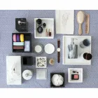 Sammansättning av badrumstillbehör i marmor tillverkad i Italien, 4 delar - Deano Viadurini