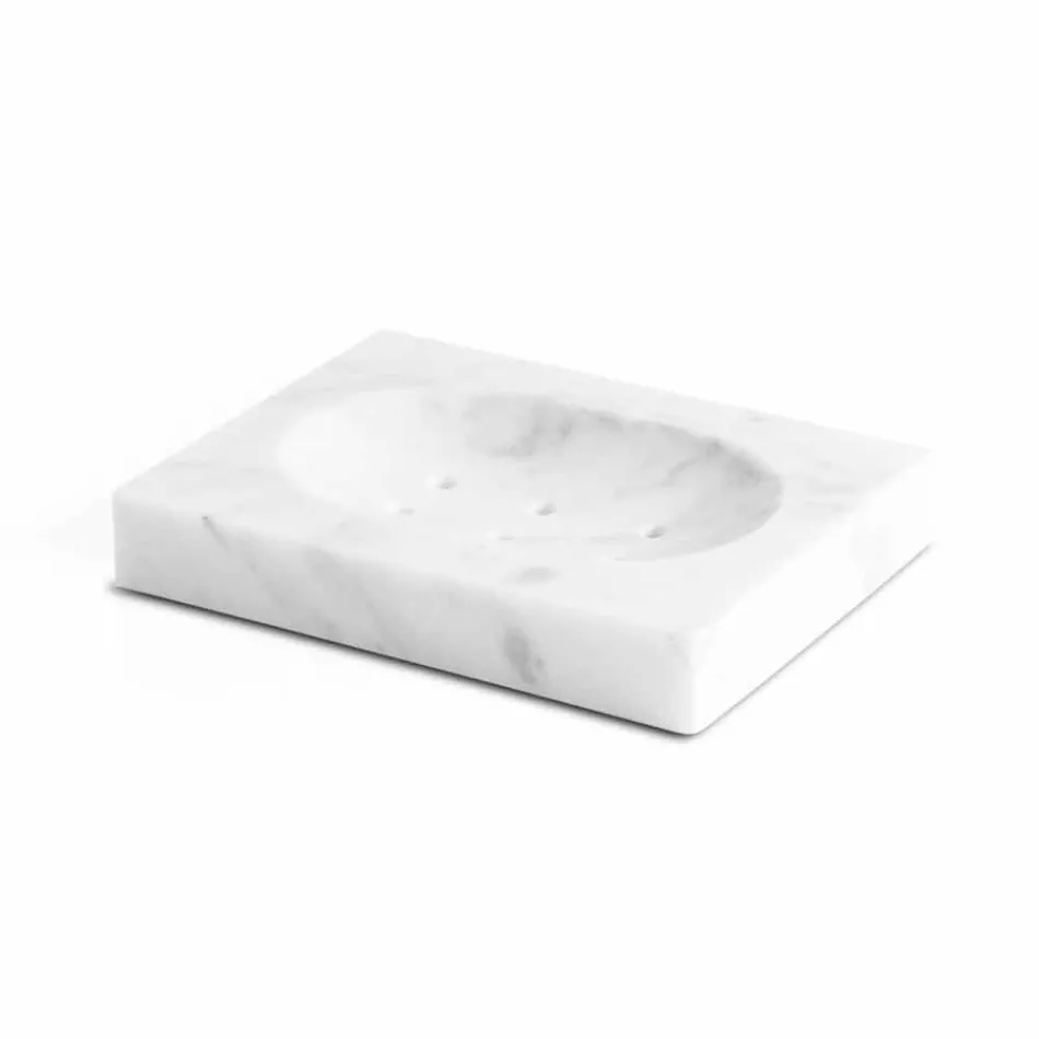 Sammansättning av badrumstillbehör i marmor tillverkad i Italien, 4 delar - Deano Viadurini