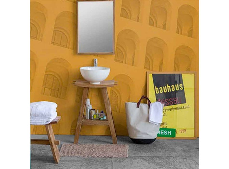 Sammansättning av badrumsmöbler i massiv teak av modern design - Azina Viadurini
