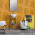 Sammansättning av badrumsmöbler i massiv teak av modern design - Azina