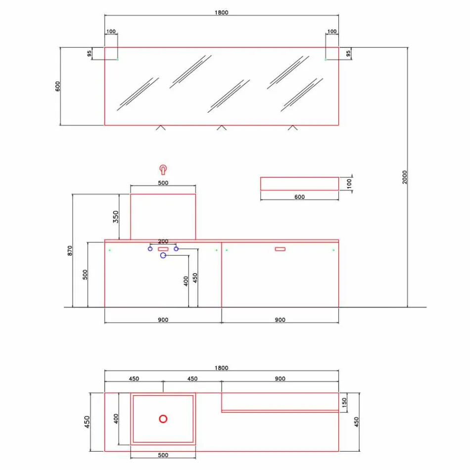 Modern designkomposition för badrumsmöbler - Farart1 Viadurini