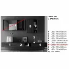 Sammansättning av moderna badrumsmöbler, upphängd design tillverkad i Italien - Callisi6 Viadurini