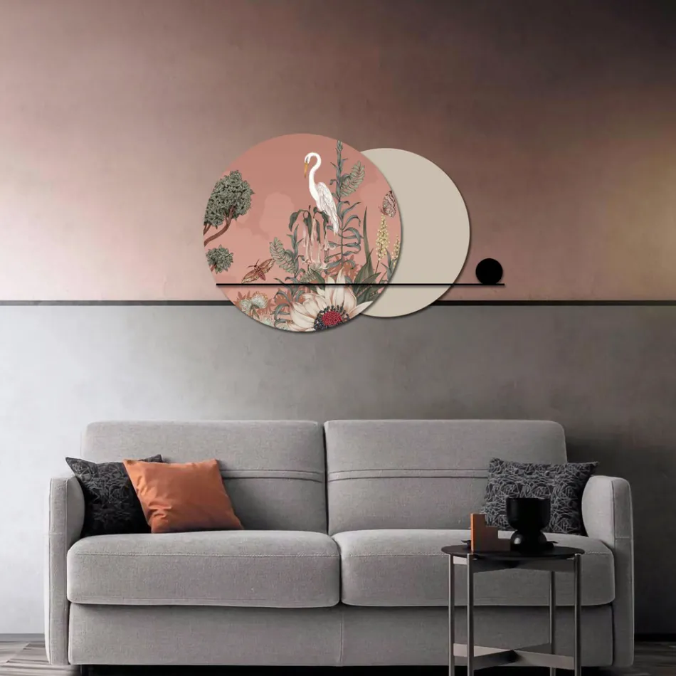 Sammansättning av träpaneler med tropiskt tryck gjord i Italien - Haiti Viadurini