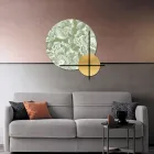 Sammansättning av rosa eller gröna träpaneler med vita blommor gjorda i Italien - Fiji Viadurini