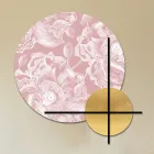 Sammansättning av rosa eller gröna träpaneler med vita blommor gjorda i Italien - Fiji Viadurini