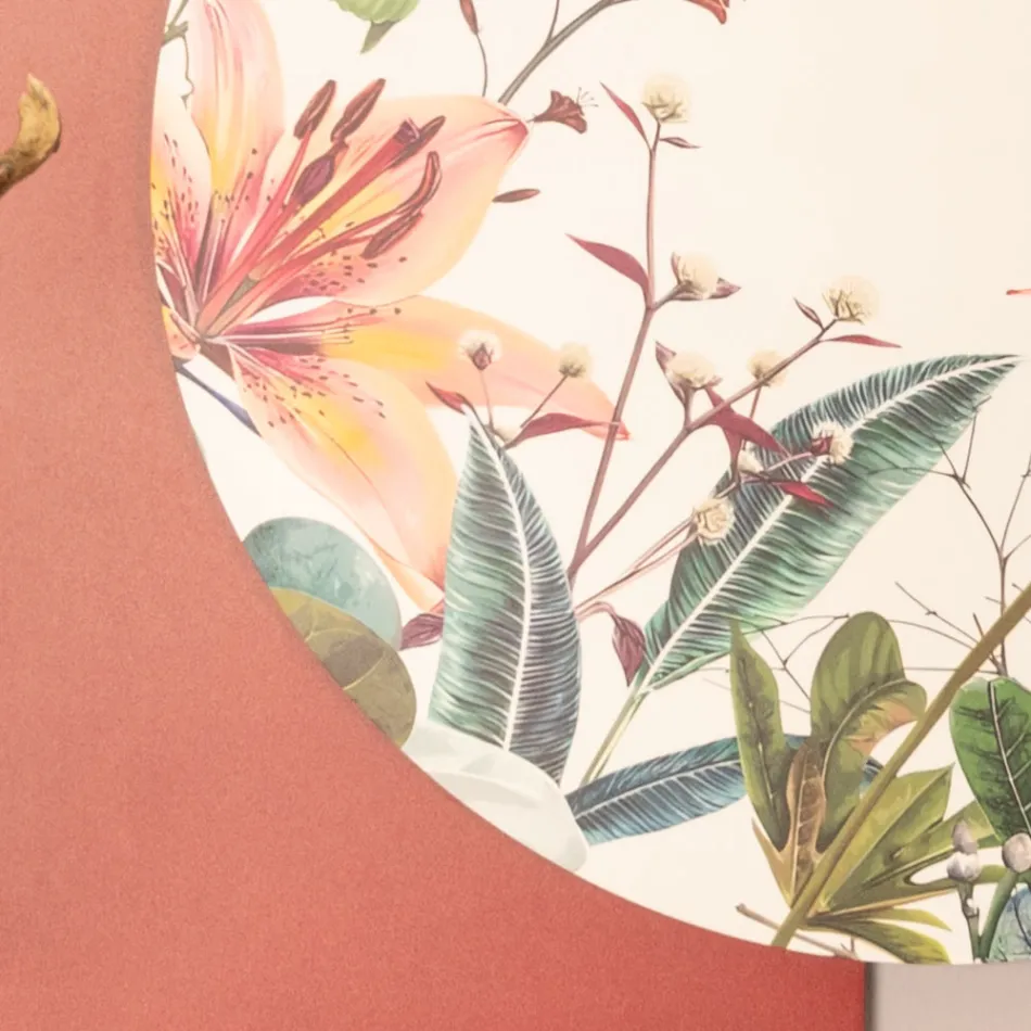 Sammansättning av trämålningar med fjärils- och blomtryck gjorda i Italien - Ecuador Viadurini