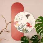 Sammansättning av trämålningar med fjärils- och blomtryck gjorda i Italien - Ecuador Viadurini