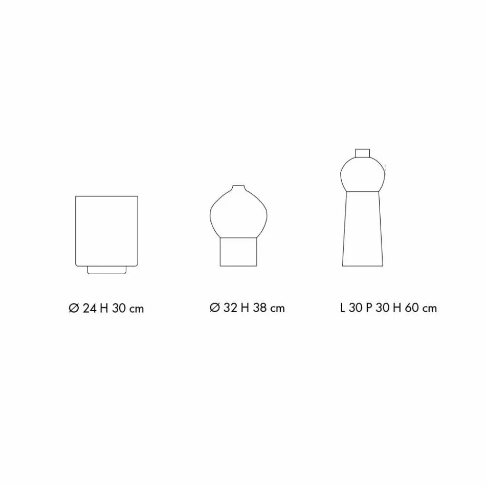 Sammansättning av dekorativa vaser i dekorerat keramik och rökt glas - monil Viadurini