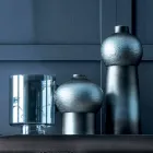 Sammansättning av dekorativa vaser i dekorerat keramik och rökt glas - monil Viadurini