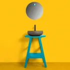 Fristående badrumsskåp Sammansättning Blå Färg inklusive tillbehör - Maryse Viadurini