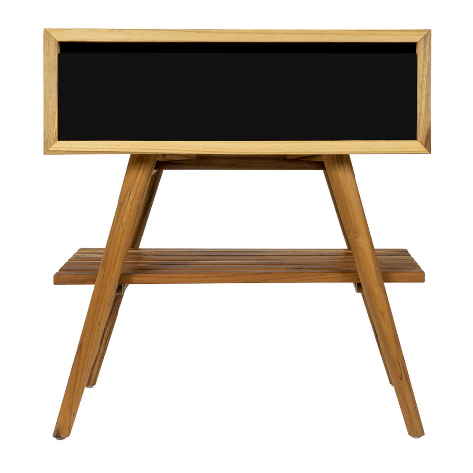 Svart bänkskiva i badrumsskåp med medföljande tillbehör - Carolie Viadurini