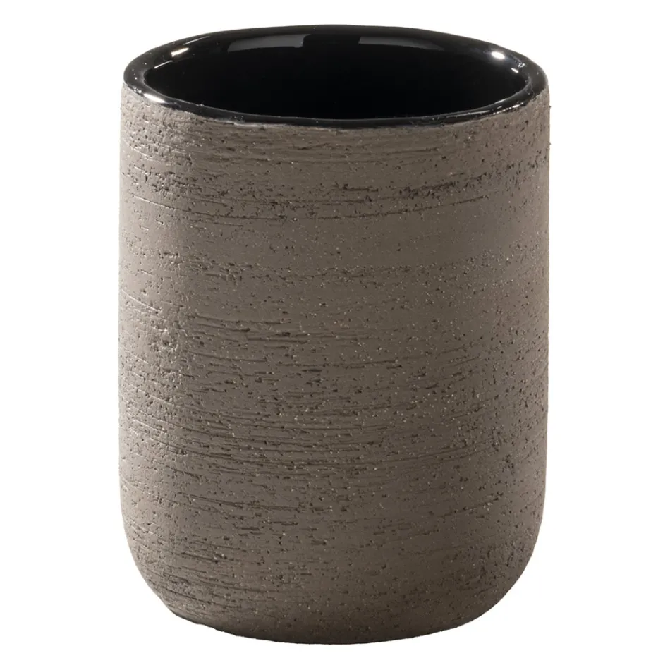 Svart bänkskiva i badrumsskåp med medföljande tillbehör - Carolie Viadurini