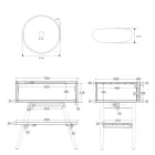Svart bänkskiva i badrumsskåp med medföljande tillbehör - Carolie Viadurini