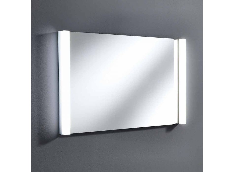 Vit modern design upphängd badrumsmöbelkomposition med spegel - Desideria Viadurini