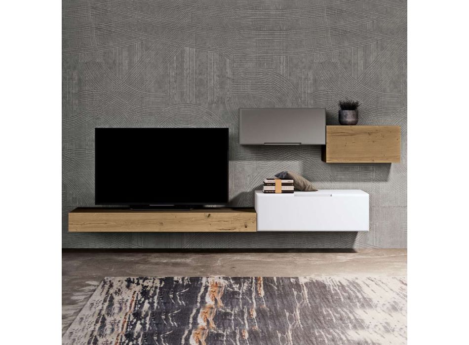 Sammansättning av vardagsrumsmöbler och TV-bänk i MDF Made in Italy - Hedda Viadurini